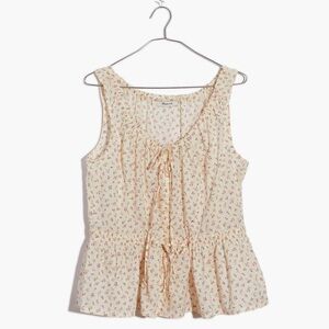 NWT Madewell Shirred Drawstring Tank Top in Bright Buds
